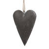 Clayre & Eef Decoratie Hanger Hart 8 cm Grijs IJzer Grijs