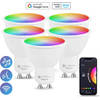 Lideka® - Slimme LED Smart Lampen - Spot GU10 - Set Van 5 - RGBW - Google, Alexa en Siri