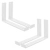 ML-Design 4 stuks plankbeugel 25x4x14cm wit, gemaakt van metaal, 10 inch plankbeugels, industriële plankbeugels,