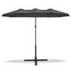 MaxxGarden Parasol - Stokparasol xxl - Dubbel model - 460 x 270cm - Antraciet