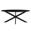 Livingfurn - Eetkamertafel Oslo Oval Spider Black 160 cm - Mangohout / Gecoat Staal