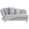 Beliani MERI - Chaise longue-Grijs-Fluweel