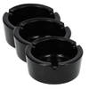 3x Stylish Pottery Ashtray 8.5cm x 3.5cm - Cigarette ashtray - Black - Ashtray glass - Perfect Smoking Accessory