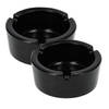 Black Glass Ashtray 8.5cm Heat-Resistant Cigarette Ash Tray for Smokers Set of 2 Art Deco Smoking Accessories for