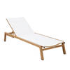 AXI Logan Ligbed in Hout Look / Crème Lounger met Aluminium frame verstelbaar in 5 standen