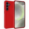 Basey Samsung Galaxy S24 Hoesje Siliconen Hoes Case Cover -Rood