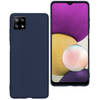 Basey Samsung Galaxy M22 Hoesje Siliconen Hoes Case Cover - Donkerblauw