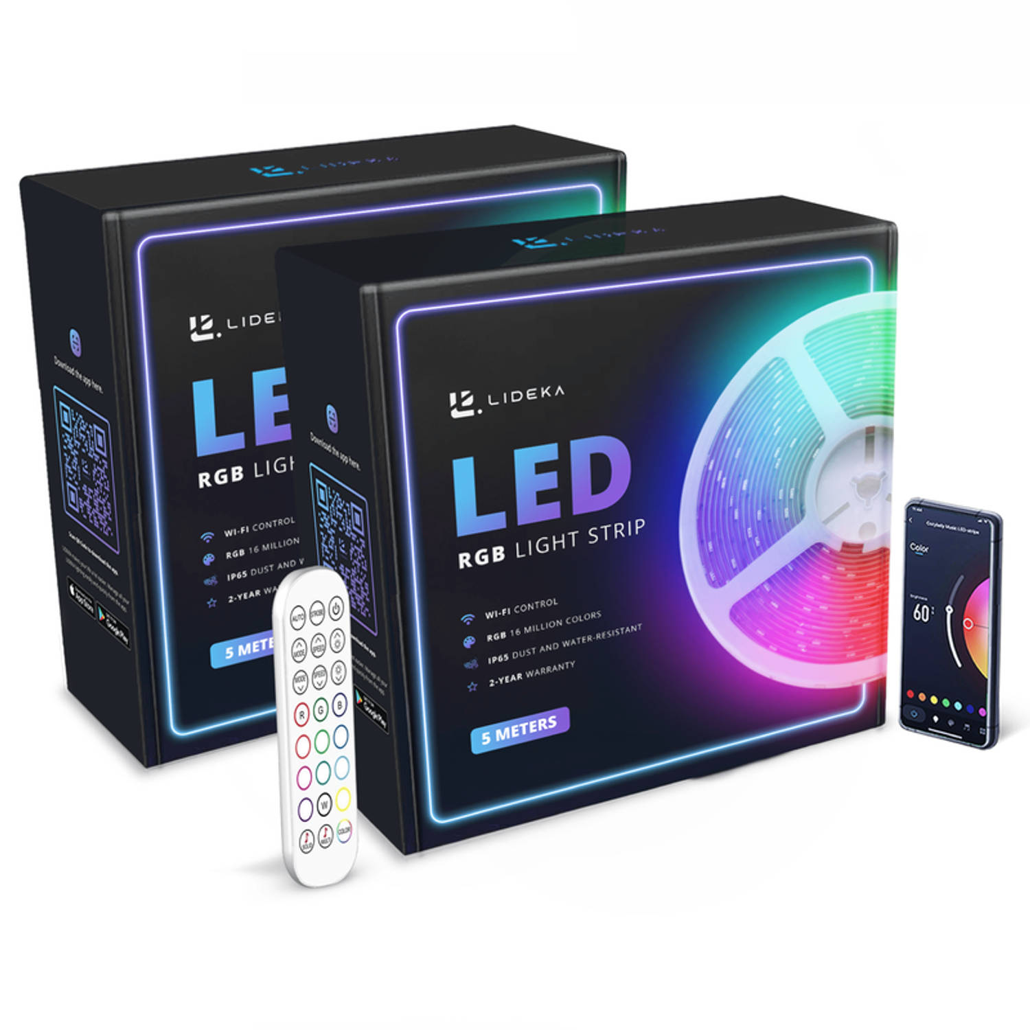 LED strip Bluetooth 5 + 5 Meter RGB Afstandsbediening Light Strips Led Verlichting