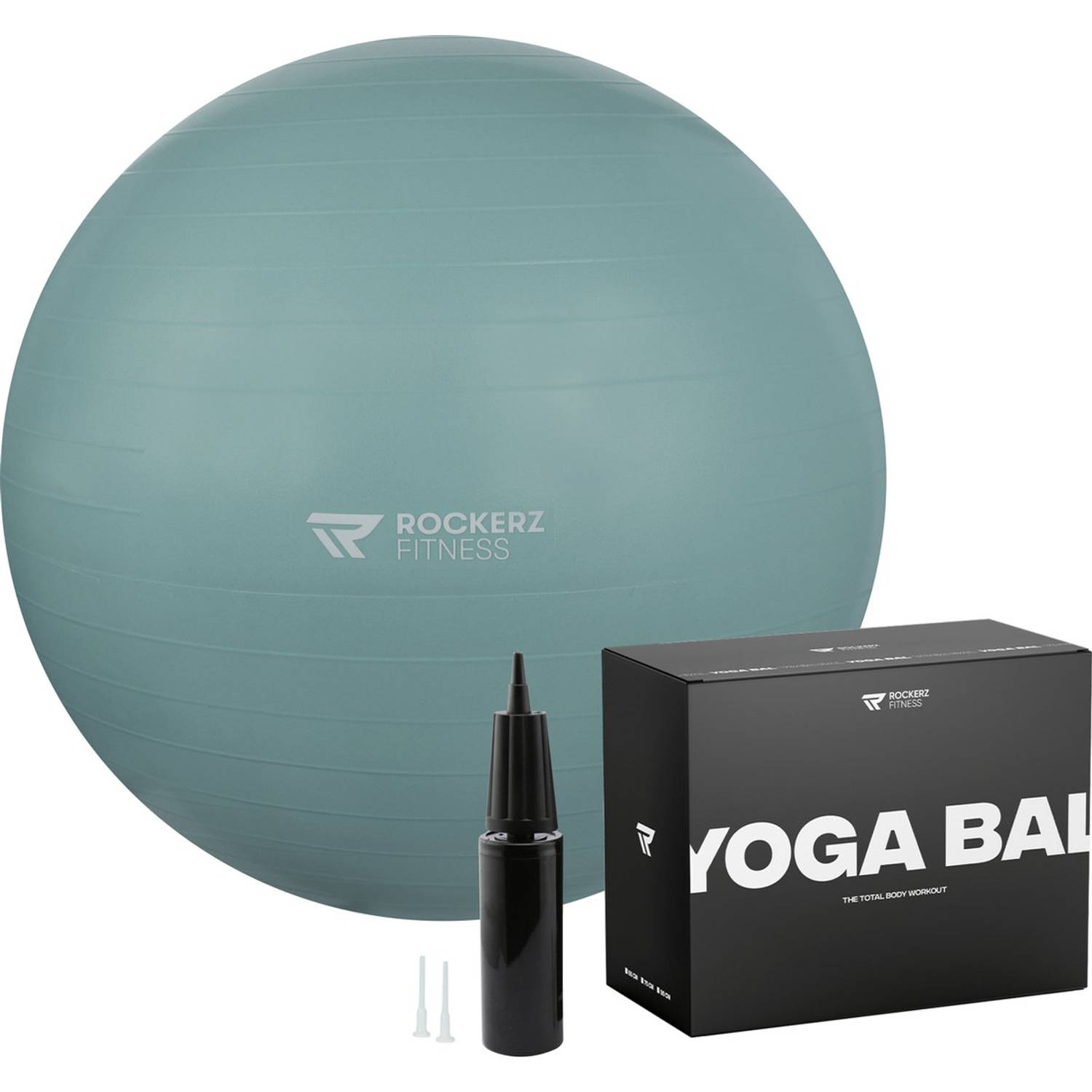 Rockerz Yoga Bal - inclusief pomp - Fitness bal - Zwangerschapsbal - Goede houding bij het thuiswerken - 65 cm - kleur: Petrol