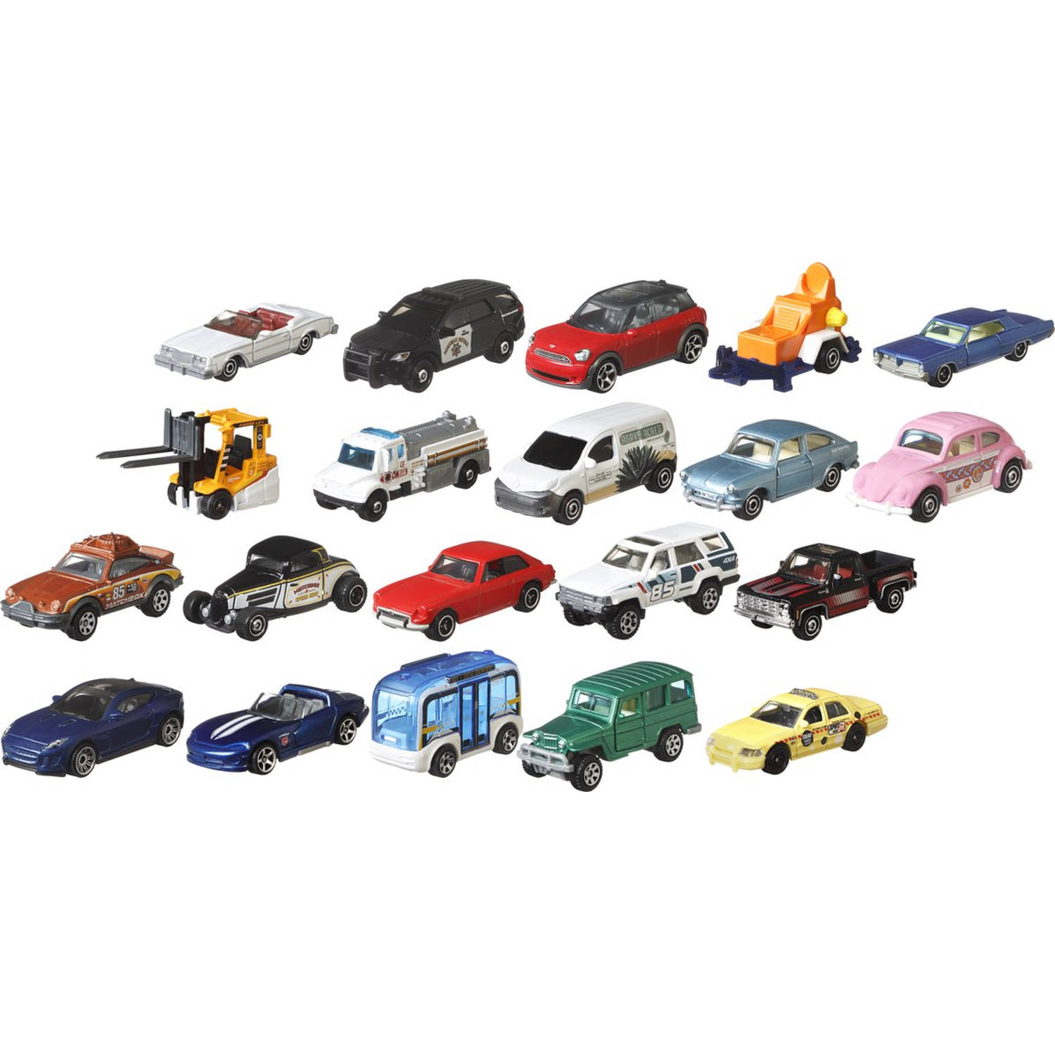 Matchbox Set met 20 auto's Diecast Speelgoedvoertuigen