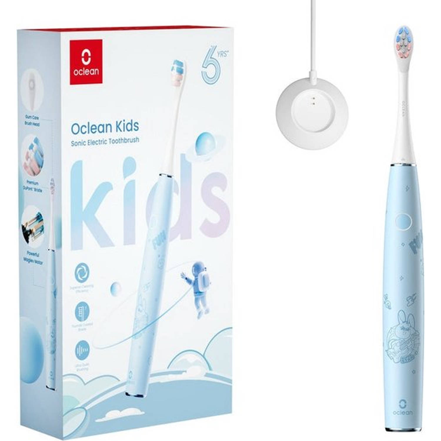 Oclean Kids - Elektrische Tandenborstel - Calciumfluoride Borstelharen Tegen Gaatjes - Ultrastille Poetservaring - Blauw - C01000362