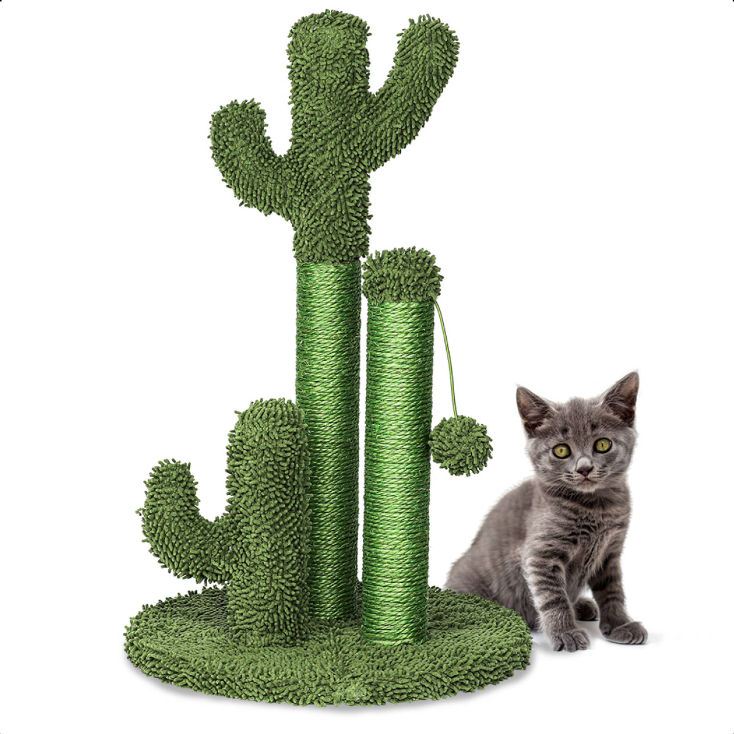 Gopets Krabpaal Cactus Cactus Krabpaal met Touw Krabplank modern design Krabmeubel met Speeltje 33 x