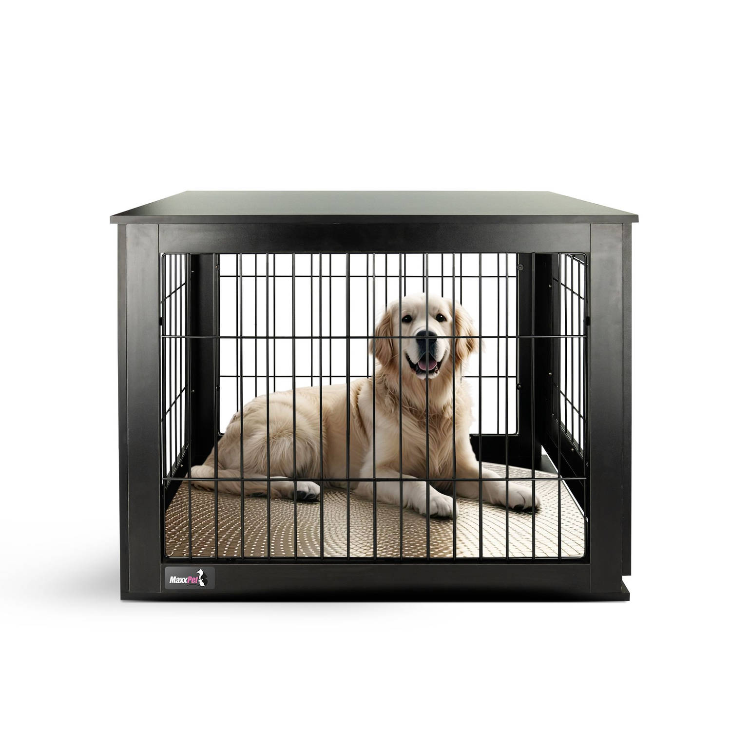 MaxxPet Houten Hondenbench - Hondenhuisje voor binnen - Hondenhok - kennel - 89x61x73cm