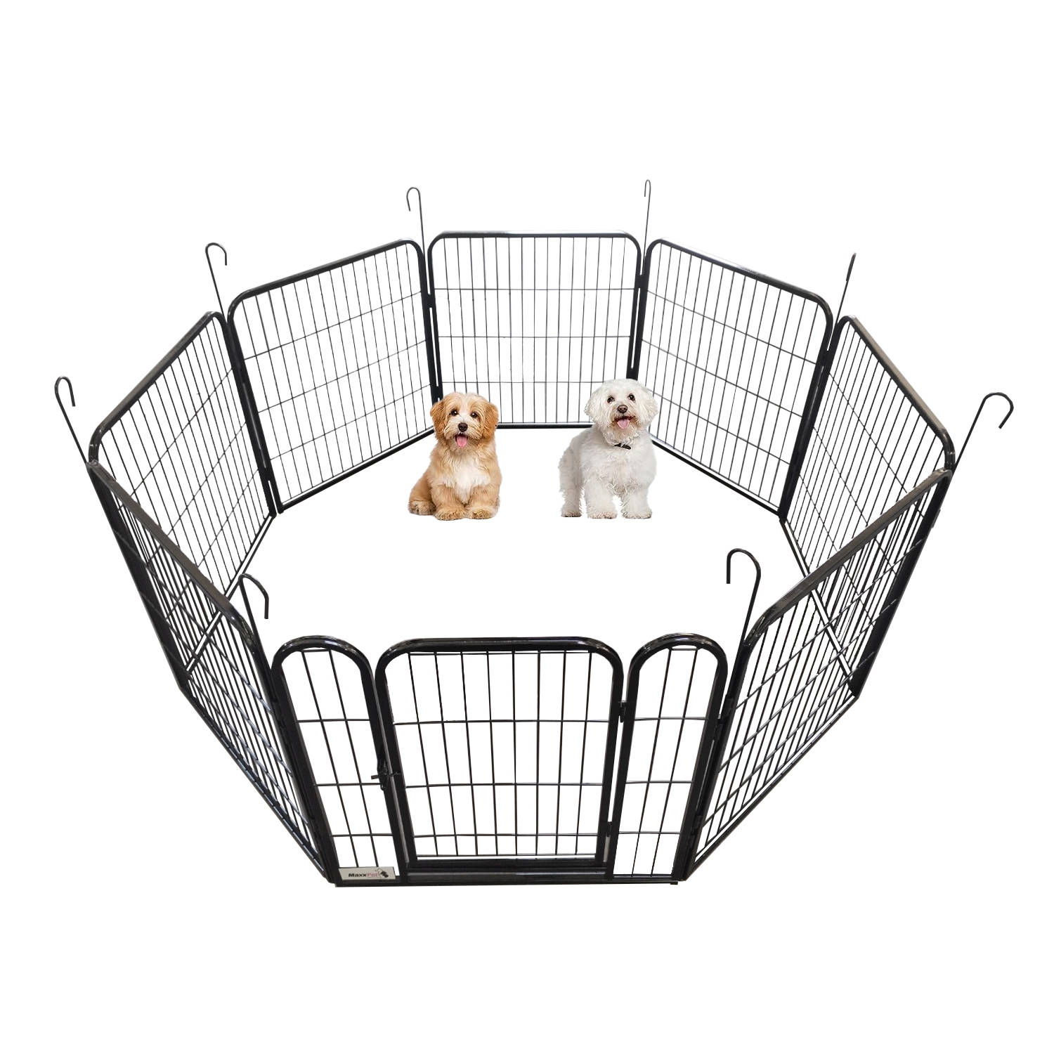 MaxxPet Puppyren - Hondenbench - Hondenren- Puppyren met 8 kennelpanelen - Staal -60 x 60 cm