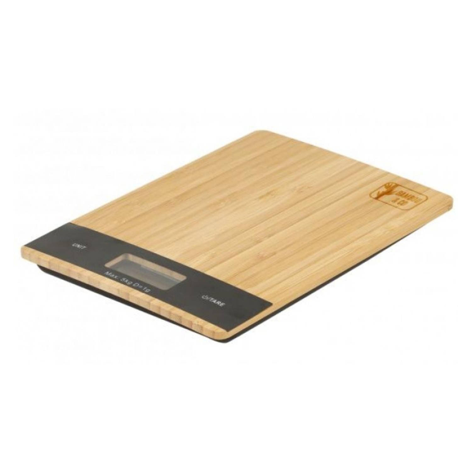Bambou & Co Keukenweegschaal Snijplank Digitaal Inclusief batterijen Bamboe 21x15cm Bruin