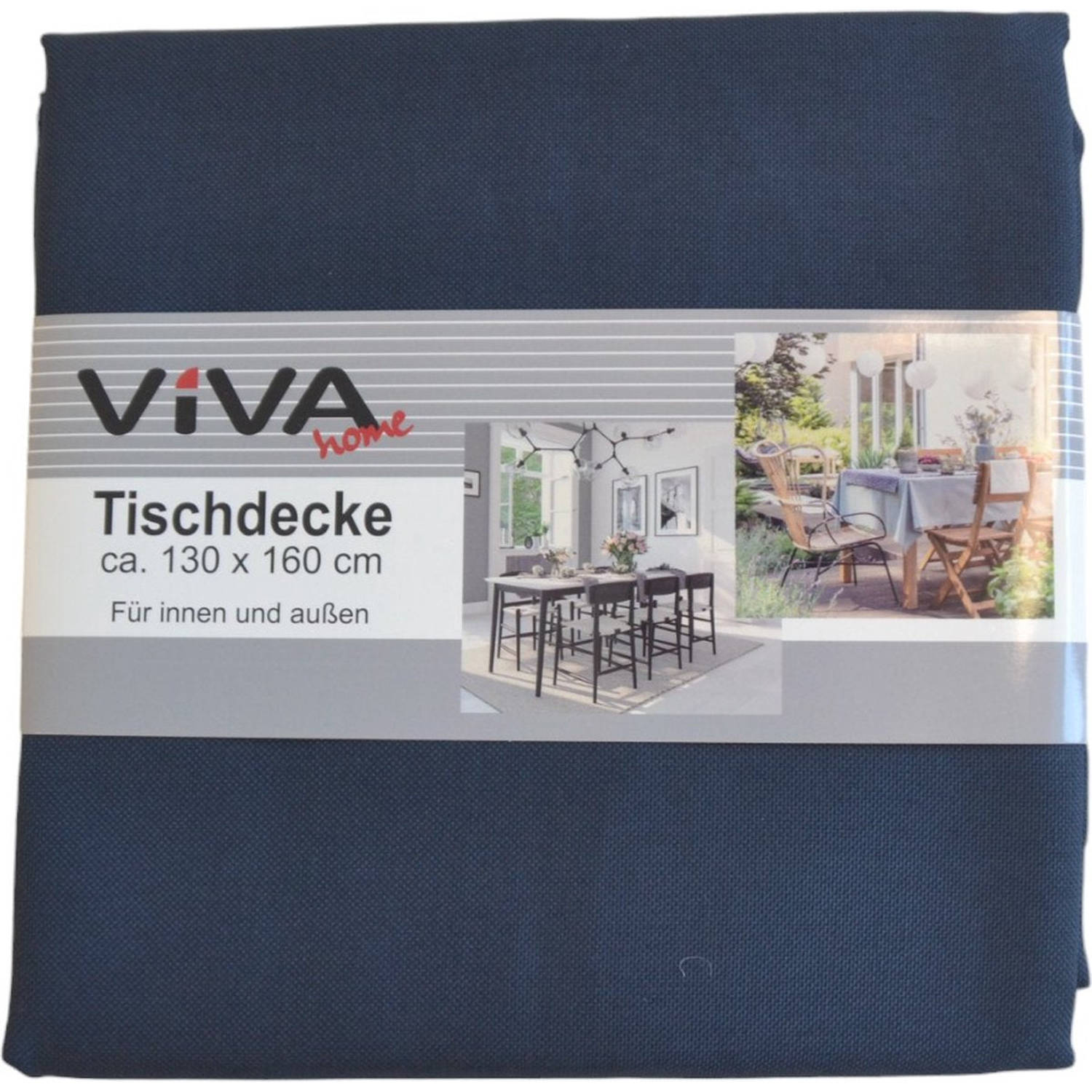 Tafelkleed - 130 x 160 cm - Donker Blauw - Tafellinnen - Geschikt voor Binnen en Buiten - Tafellaken - Tafeldoek - Tablecloth