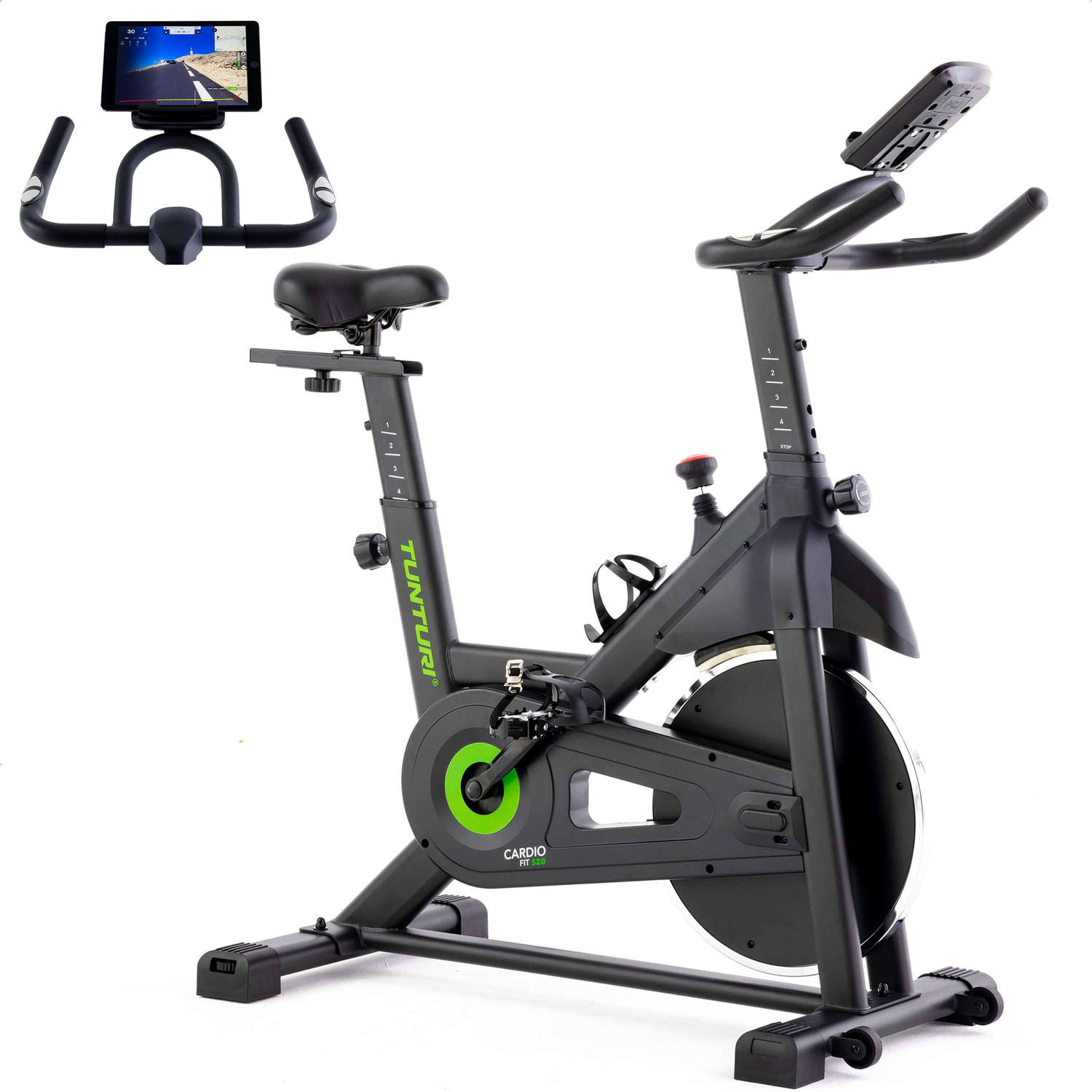 Tunturi Cardio Fit S20 Sprinter Bike Fitness Fiets Indoor Fietstrainer Lage instap Bluetooth Manuele