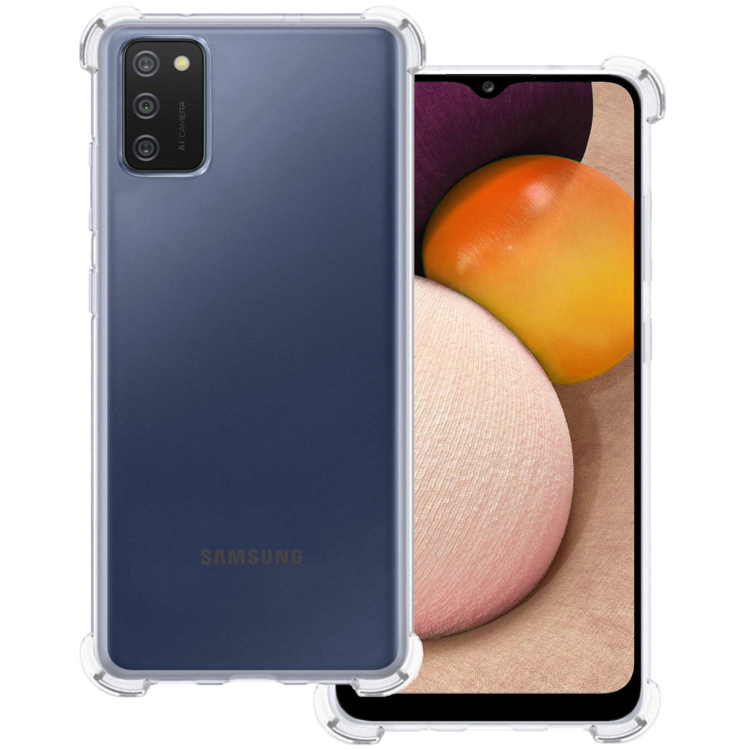 Samsung Galaxy A02s Hoesje Shock Proof Case - Samsung Galaxy A02s Case Transparant Shock Hoes - Samsung Galaxy A02s Hoes Cover - Transparant