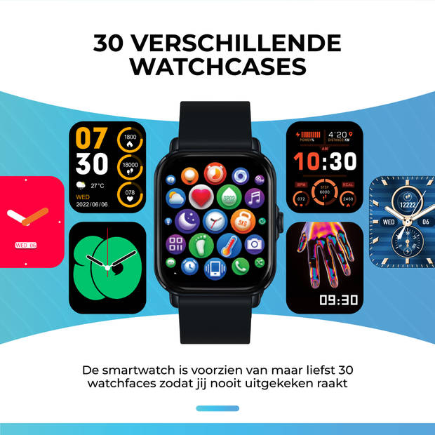 AyeWay Smartwatch voor heren en dames - Waterdicht en touchscreen - 70 sportmodi Met app