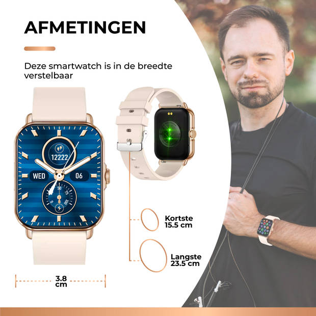 AyeWay Smartwatch voor dames - Waterdicht en touchscreen - 70 sportmodi Met app