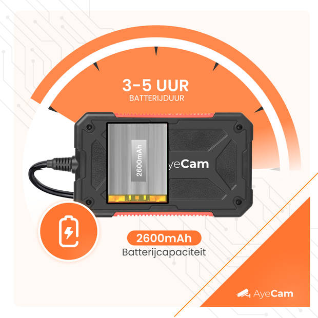 AyeCam Endoscoop – Inspectiecamera – IP67 Waterdicht – Met LED verlichting & Scherm – 5 Meter Kabel