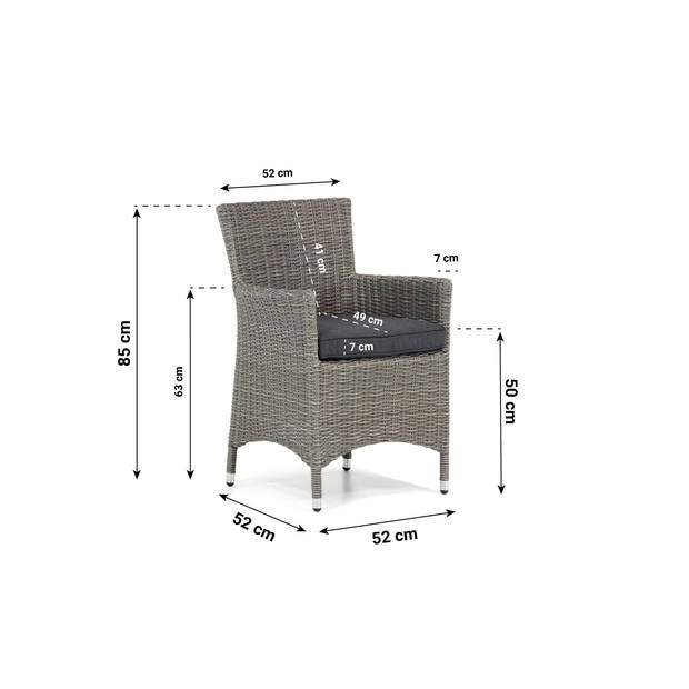 Garden Collections Dublin/Aberdeen 120 cm rond dining tuinset 5-delig