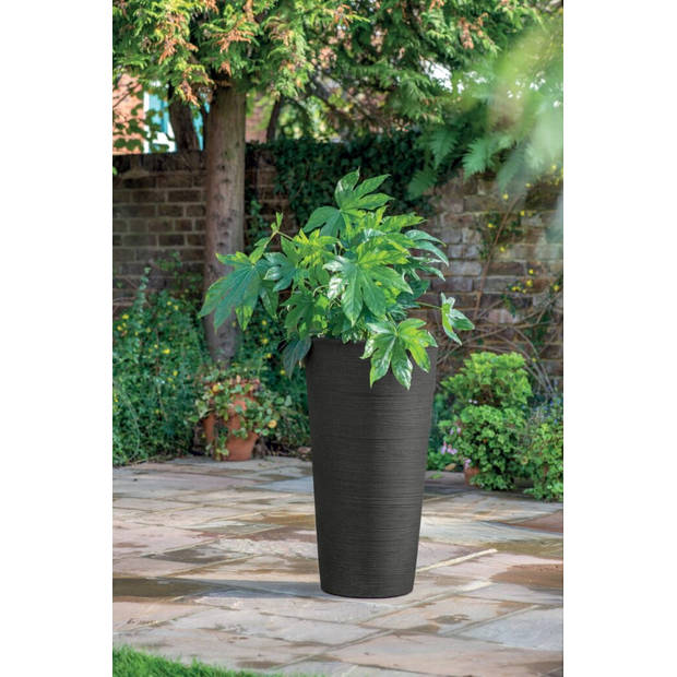 Keter Varese Plantenbak Rond - 2 stuks - 32L - Ø35x56cm - Antraciet