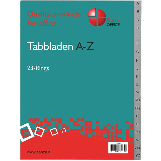 Benza Tabbladen met Alfabet/ABC 20 Tabs PP - A4 - 23 ringen