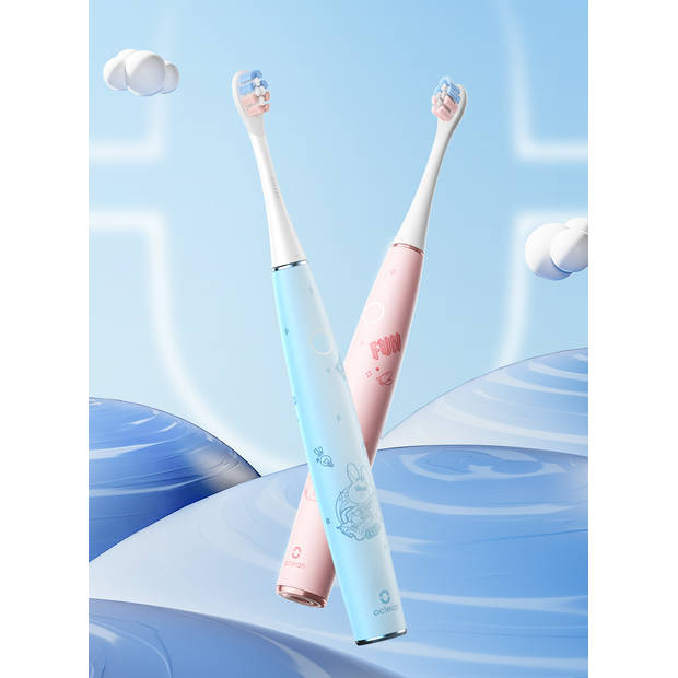 Oclean Kids - Elektrische Tandenborstel - Calciumfluoride Borstelharen Tegen Gaatjes - Ultrastille Poetservaring - Blauw