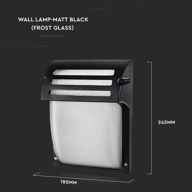 V-TAC VT-754-MB E27 Buitenverlichting - Wandlamp - IP44 - Mat Zwart