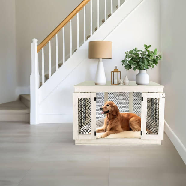 MaxxPet Houten Hondenbench - Hondenhuisje voor binnen - Hondenhok - kennel - 94x60x72cm