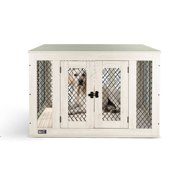 MaxxPet Houten Hondenbench - Hondenhuisje voor binnen - Hondenhok - kennel - 94x60x72cm