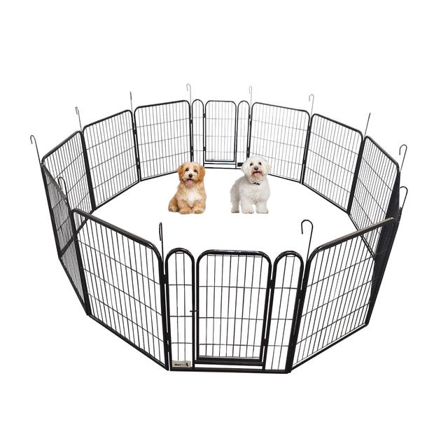 MaxxPet Puppyren - Hondenbench - Hondenren- Puppyren met 12 kennelpanelen - Staal -78 x 60 cm