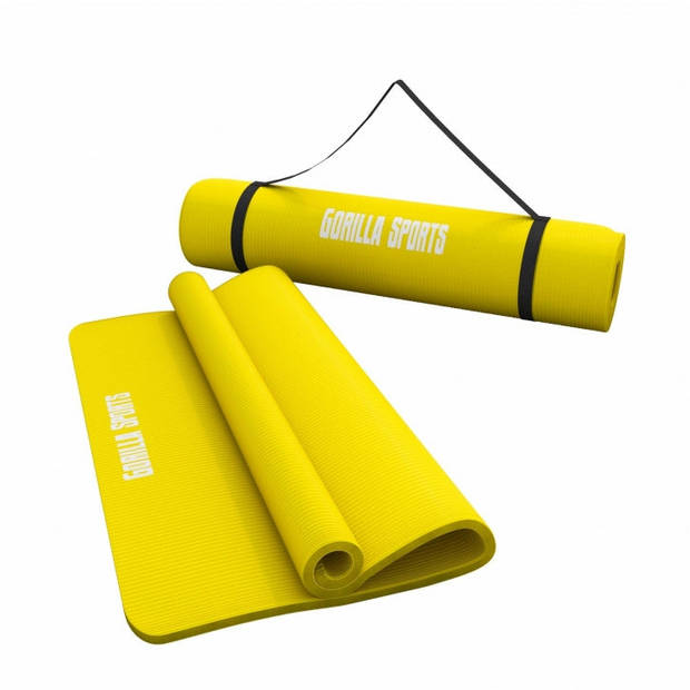 Gorilla Sports Yogamat Deluxe - Geel 190 x 100 x 1,5 cm - Yoga Mat