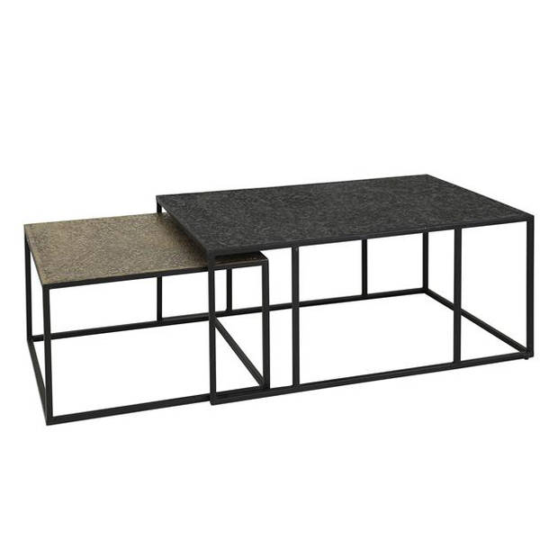 Hoyz Collection - Salontafel Set-2 Rechthoek Iron Metallic - Grijs