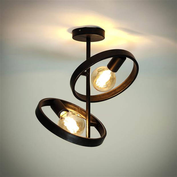 Hoyz Collection - Plafondlamp 2L Hover - Charcoal