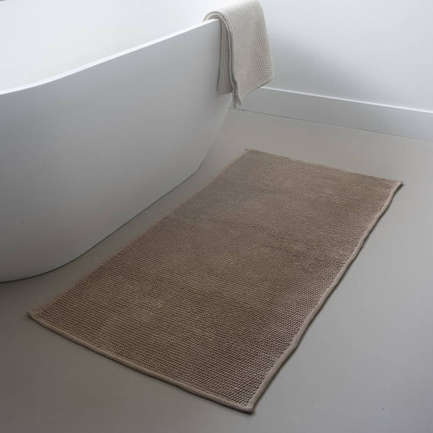 Giga Meubel - Badmat Rechthoek - Taupe Katoen - 60x110x1cm - Jovi