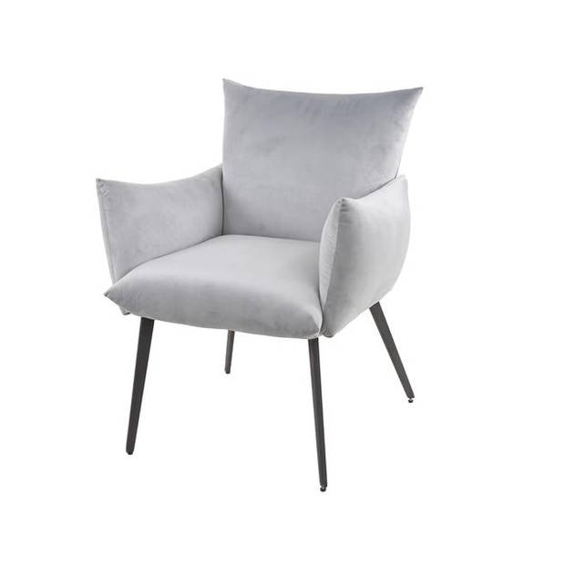 Hoyz Collection - Eetkamerfauteuil Lobby - Zilverkleurig Velours