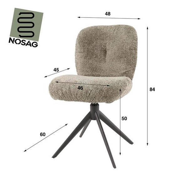 Hoyz Collection - Stoel Comfort Draaibaar. 2 Stuks - Boucle Taupe