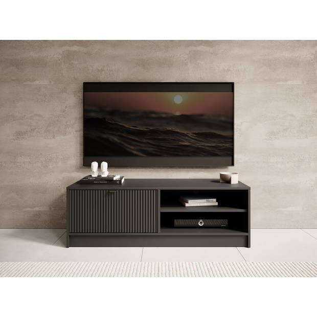 Meubella TV-Meubel Tavares - Zwart - 120 cm