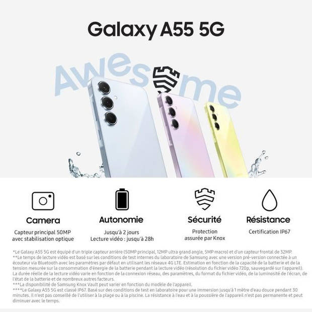 Samsung Galaxy A55 5G - 128GB - Awesome Iceblue
