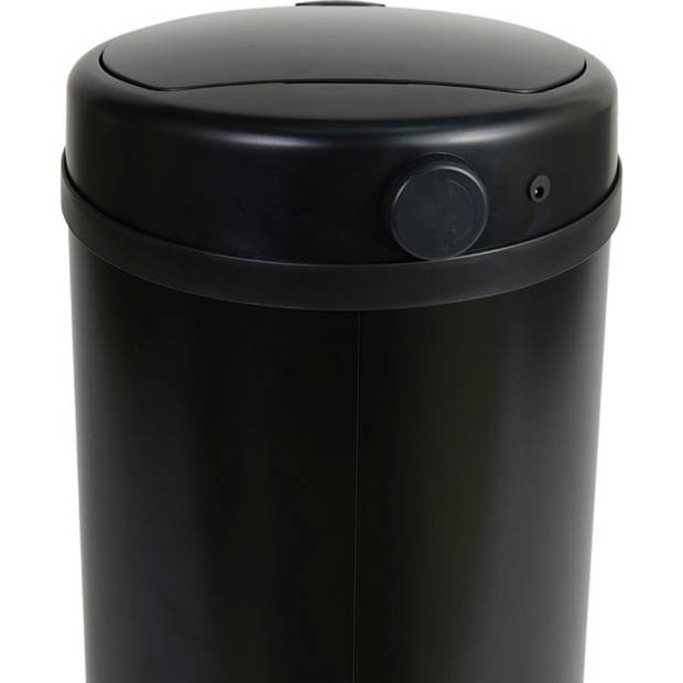Umuzi Cleaning - Zwarte Prullenbak 50 Liter met Sensor - RVS & ABS - 30x30x77cm