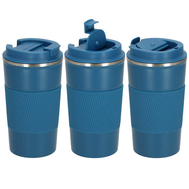 Springos Thermosfles - Thermoskan - 500 ML - RVS - Blauw