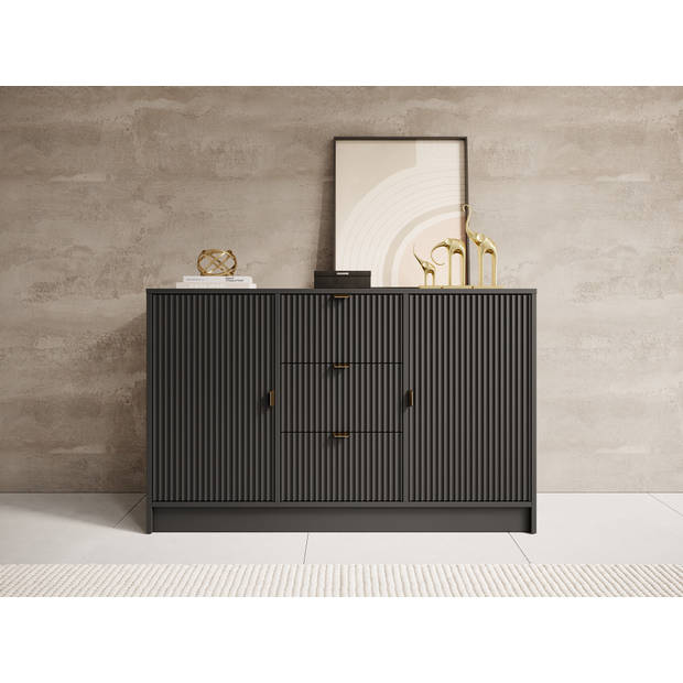 Meubella Dressoir Tavares - Zwart - 118 cm