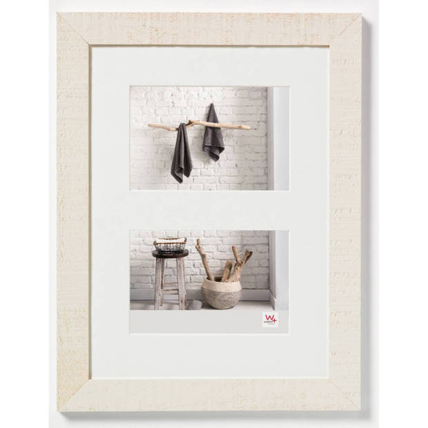 Fotolijst Tweeluik - Fotomaat 20x15cm - Crème Wit - Hout - Home