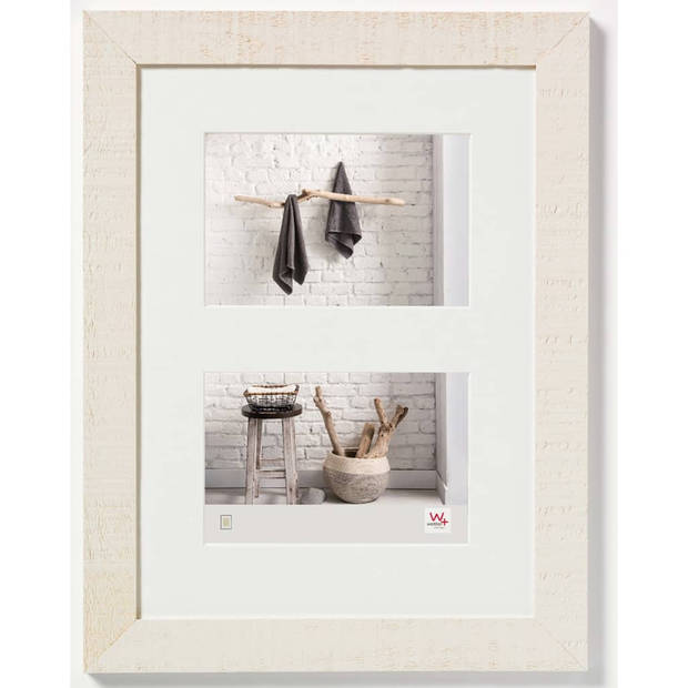 Walther Design - Home - Houten Fotolijst Tweeluik - Fotomaat 20x15cm - Crème Wit