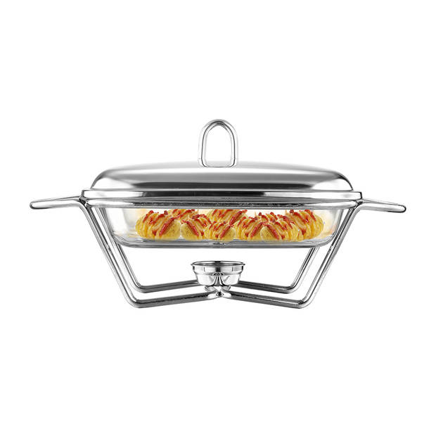 Altom Design Meteor vierkante Buffetwarmer 1,8L - Chafing Dish / Warmhoudbak RVS