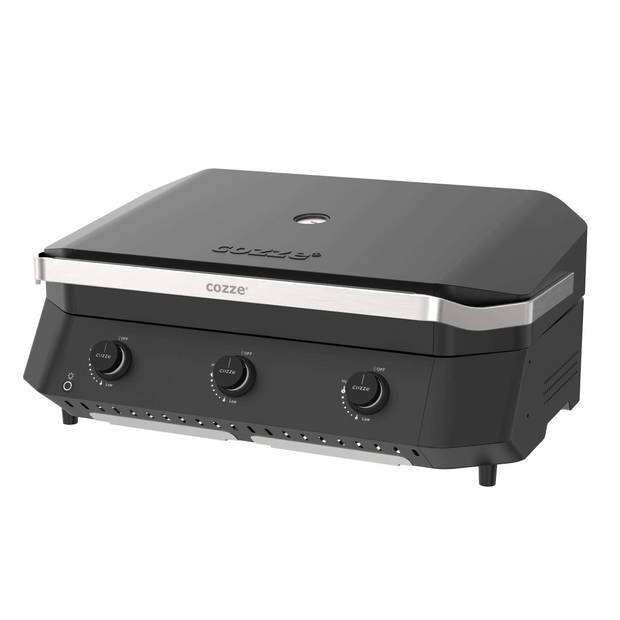 Cozze - Plancha G-800 met Deksel en 3 Branders 9.6KW - Roestvast Staal - Zwart