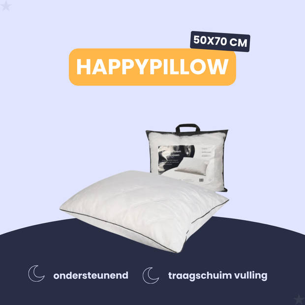 HappyBed Traagschuim 50x70 - Dreampillow hoofdkussen - hoofdkussen nekklachten - Versnipperd traagschuim