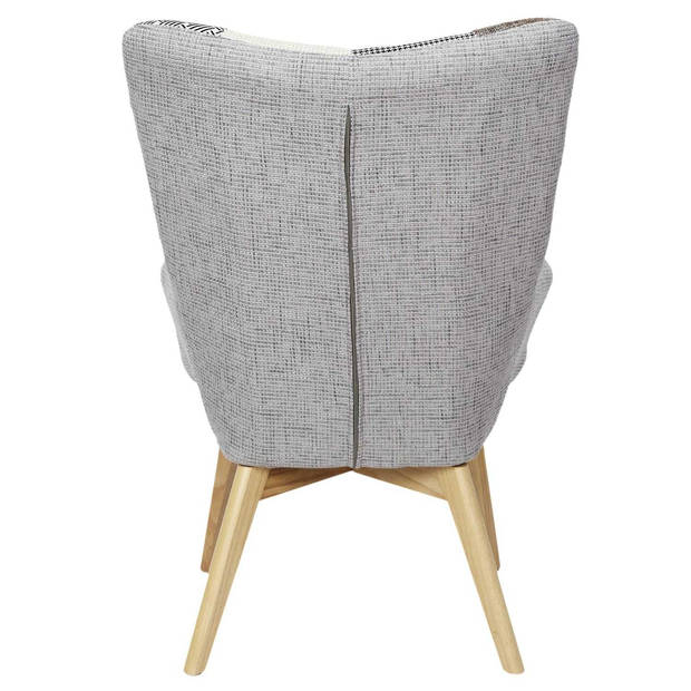 Comfortabel Patchwork Fauteuil met Armleuning Helsinki grijs